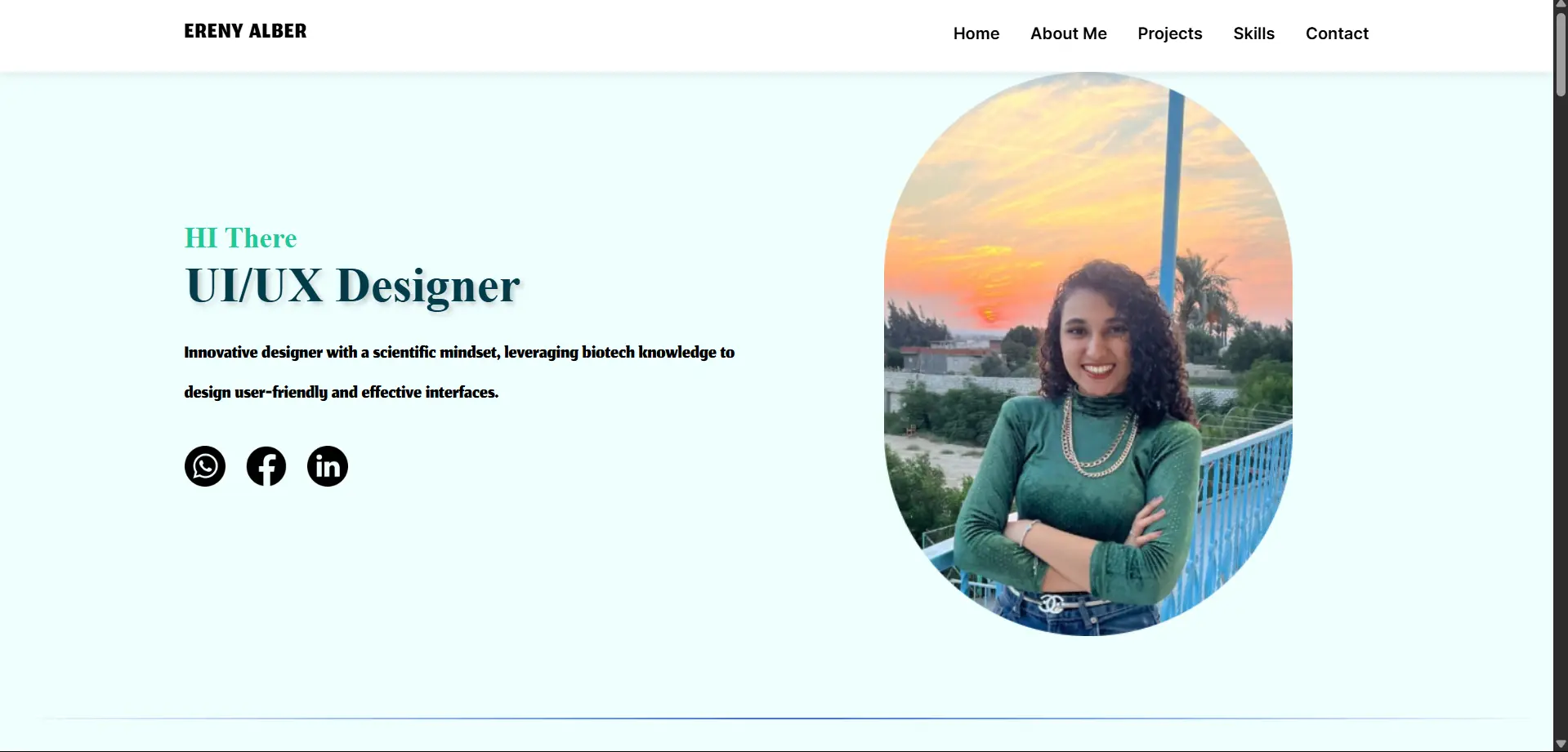 Clean and modern portfolio website design for creative professionals